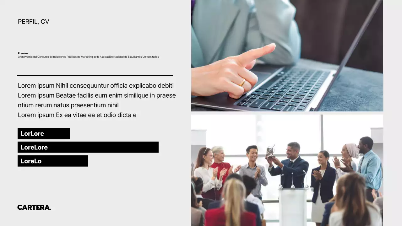 Una cartera gris y minimalista para buscar trabajo