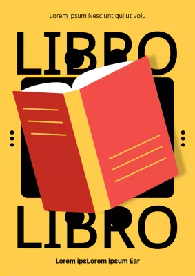 Promover la captación de socios para el club de lectura con toques amarillos y rojos