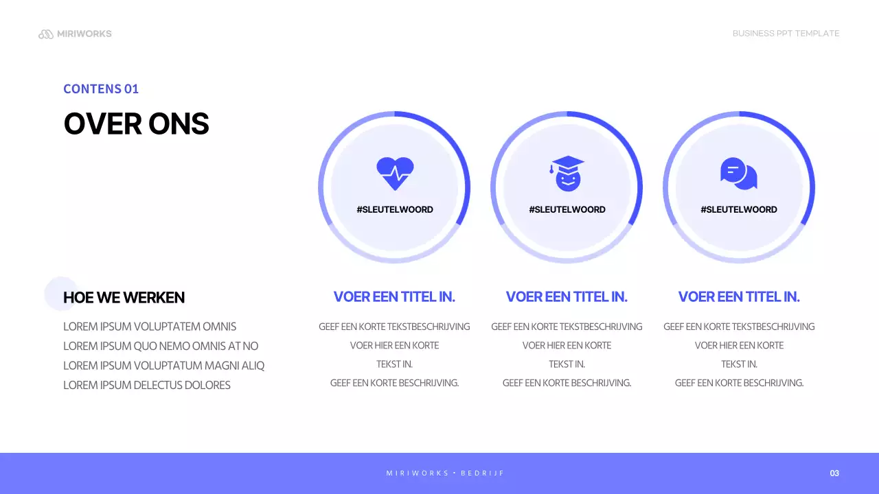 Een eenvoudige sollicitatiebrief voor een bedrijf in blauw en mauve