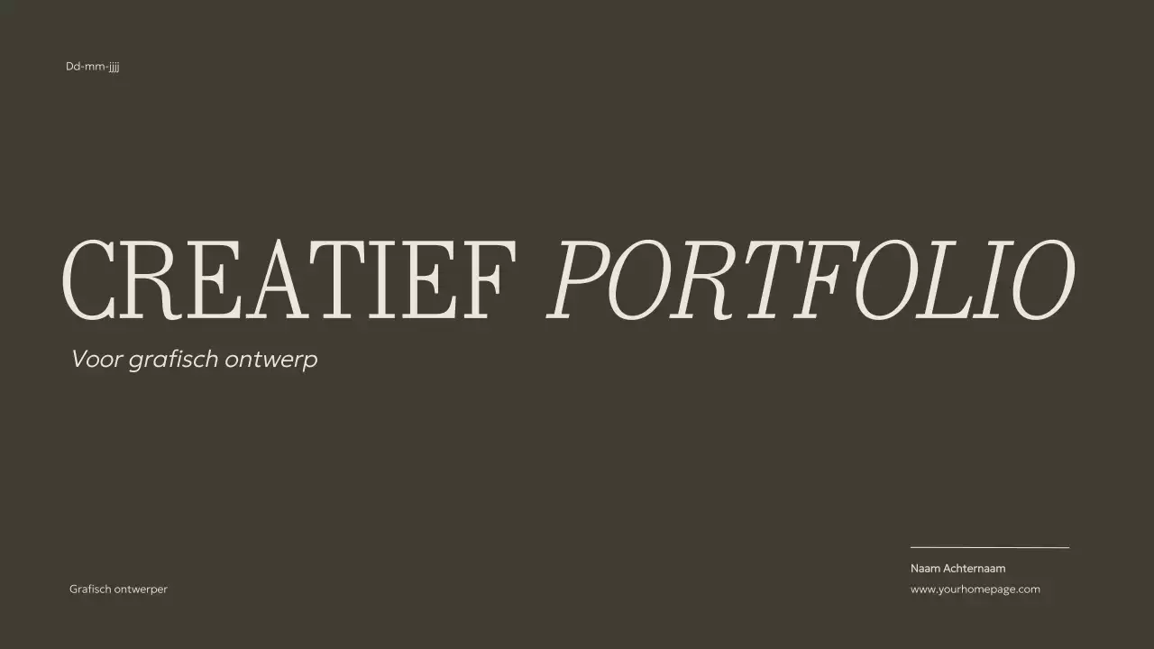 Beige en kaki minimalistisch creatief portfoliomateriaal