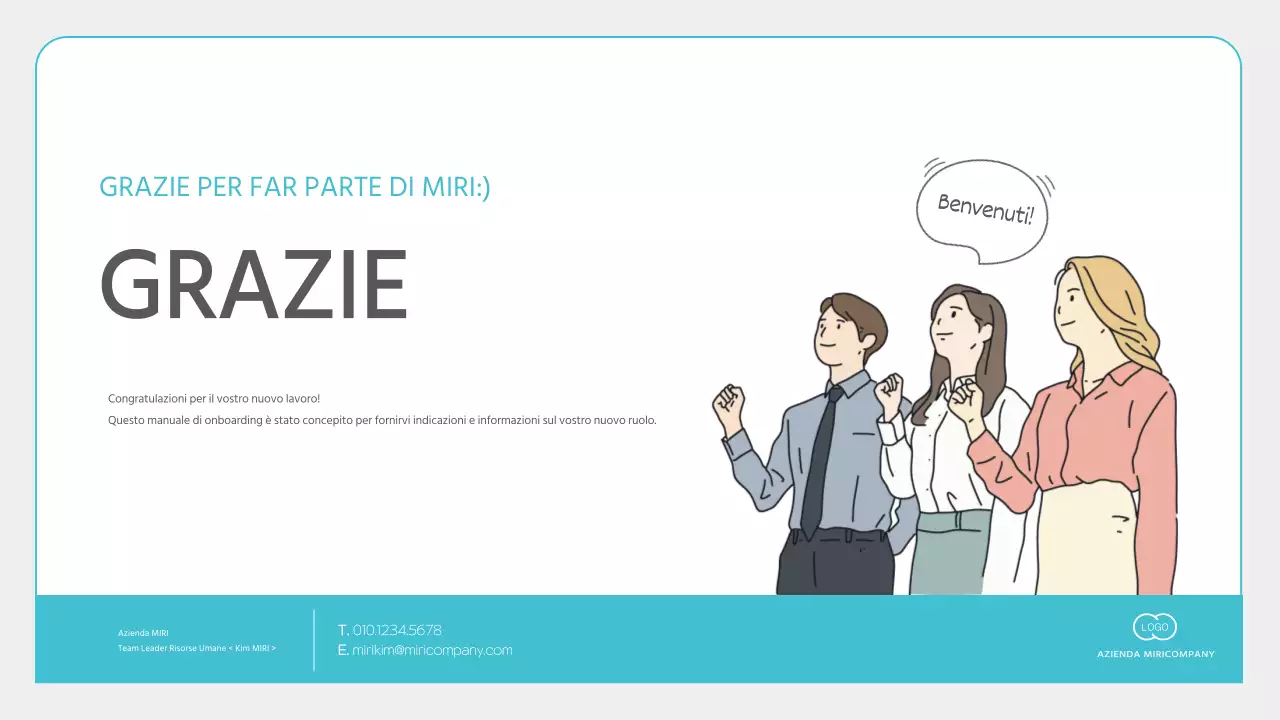 Materiale di formazione per neoassunti minimalista in azzurro e grigio