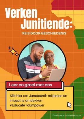 Achttiende Evenement campagne in oranje en groene geometrie