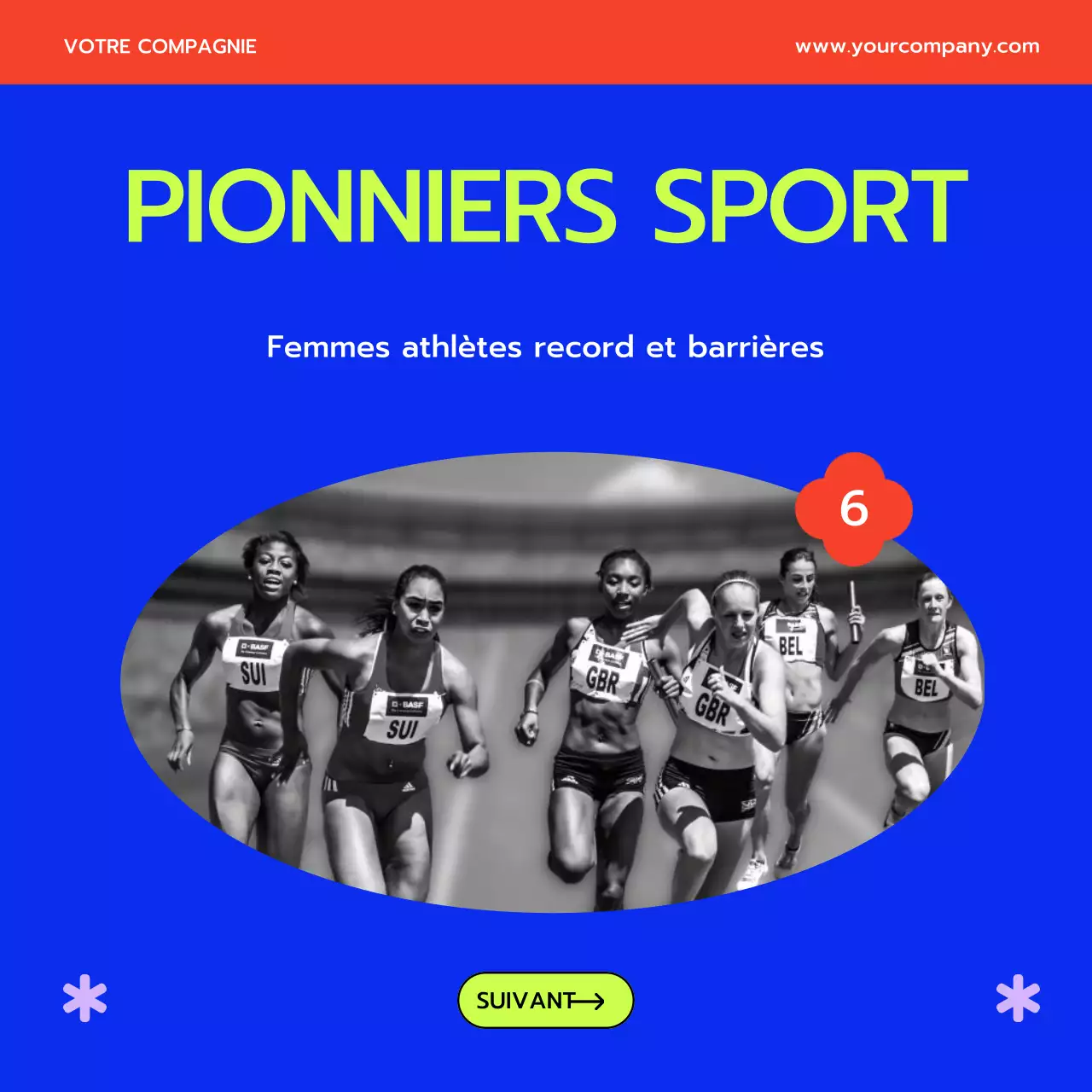 Publicité sur le thème du Mois de la femme en violet et jaune