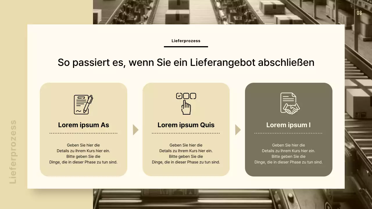 Moderner Foodservice-Vorschlag in Beige und Braun