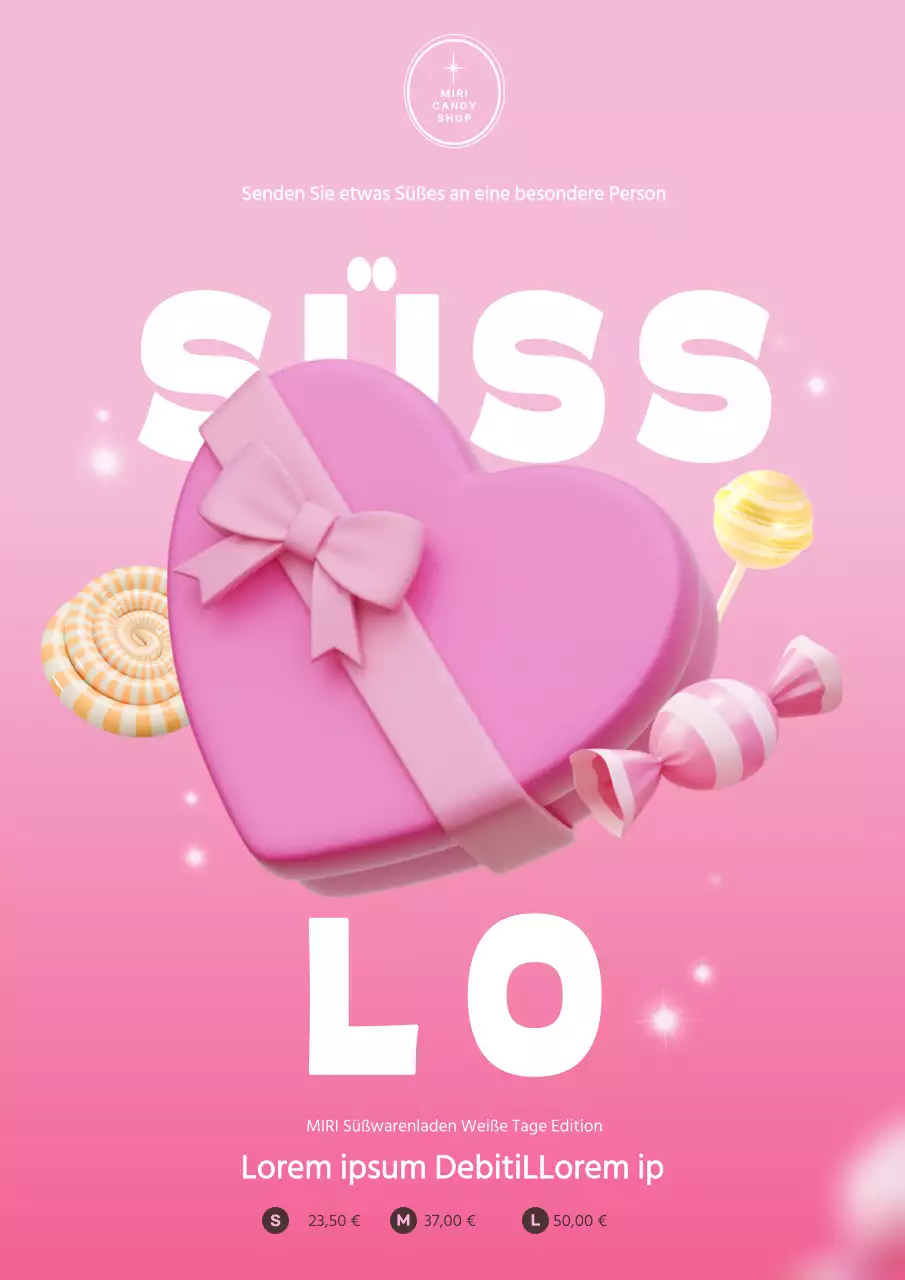 Werbeplakat zum Weißen Tag in Rosa