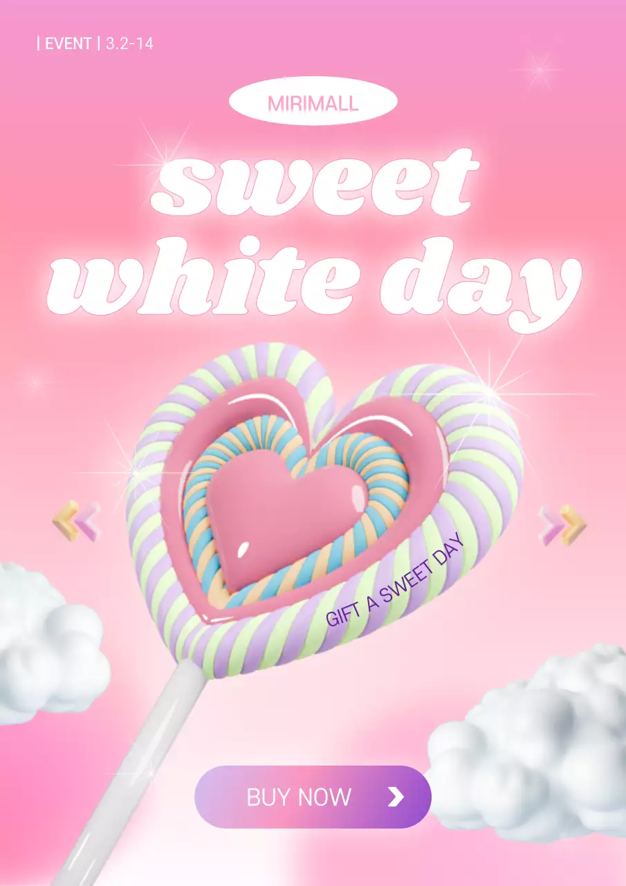 Pink Trendy Candy Promotion Poster