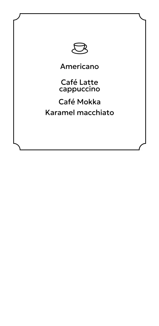 Een eenvoudig boekcafé met een zwarte achtergrond en witte randen en koffie- en boekillustraties