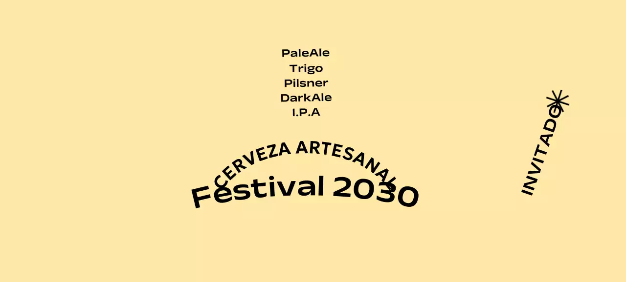 Un festival de cerveza artesanal de concepto sencillo con fondo monocromo y fuente gótica