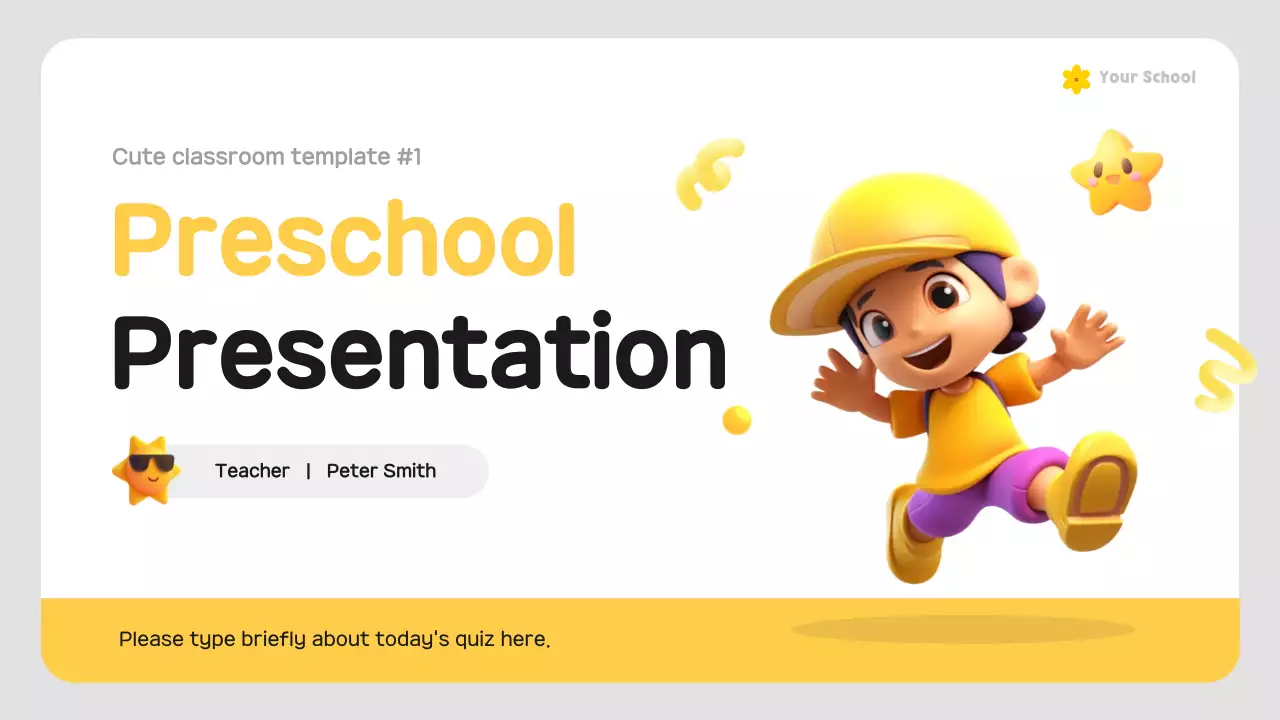 Yellow Playful Preschool Presentation