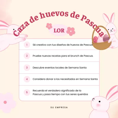 Pink White Simple Easter Egg Hunt Publicidad
