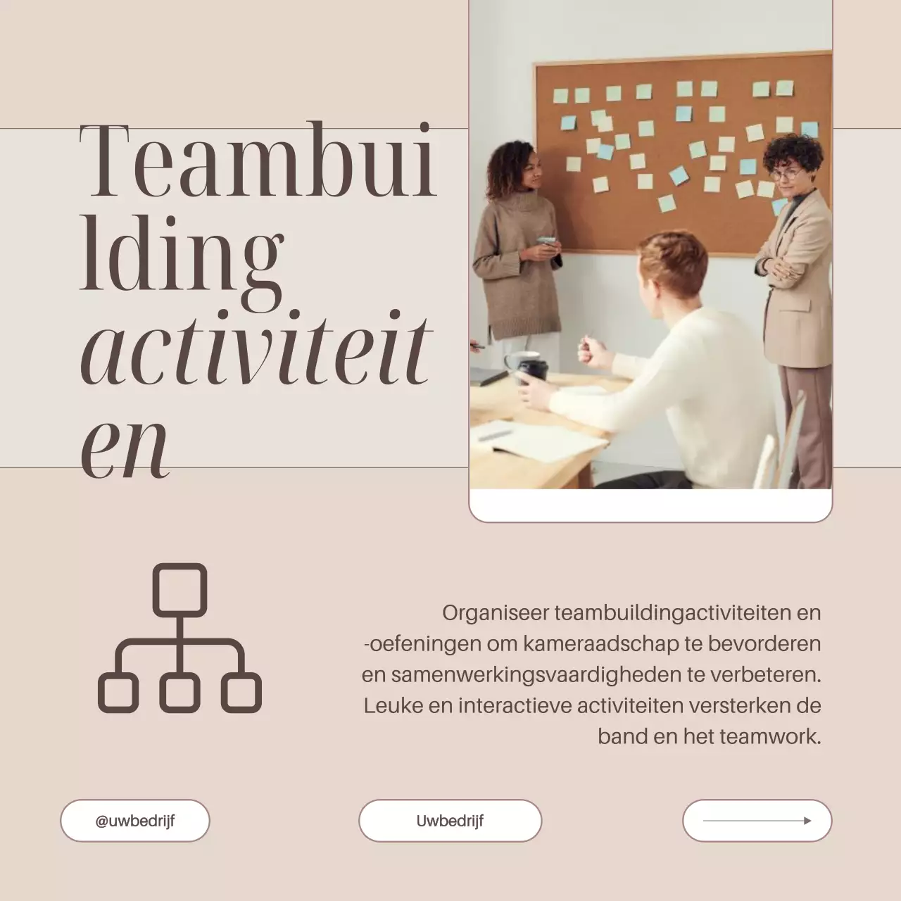 Beige en bruin Minimal Office Team Building Gids
