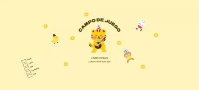 Diseño promocional de cafetería infantil con simpáticas ilustraciones de animales