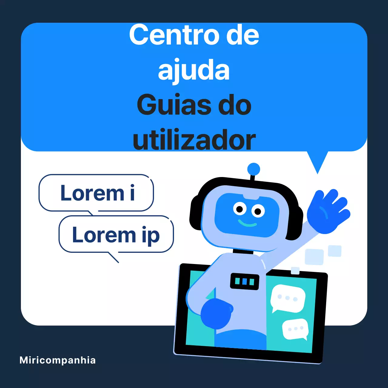 Um guia para utilizar um help desk simples, azul-marinho e azul
