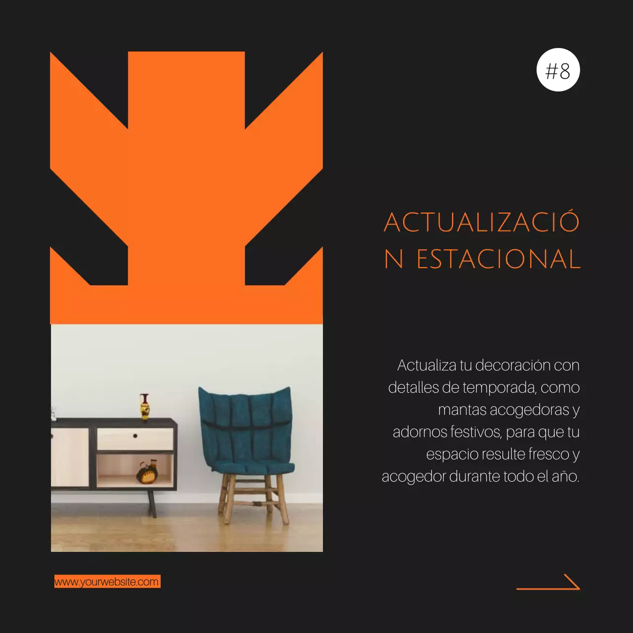 Negro Naranja Elegante Guía de Ideas de Decoración para el Hogar