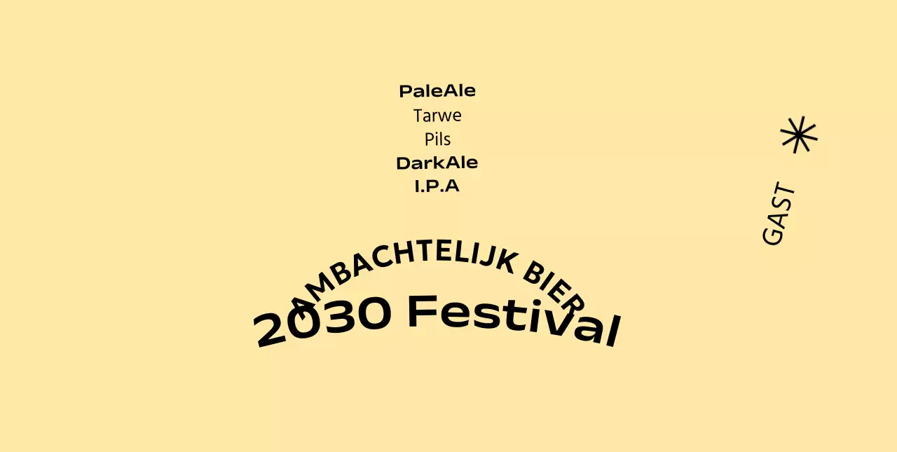 Een eenvoudig concept ambachtelijk bierfestival met een monochrome achtergrond en gotisch lettertype