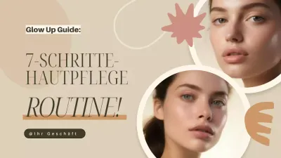 Beige und Braun Einfache Hautpflegeroutine