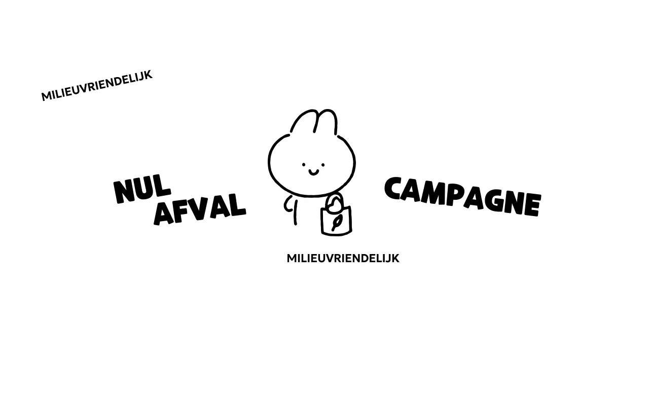 Zero Waste-campagne met schattige handgetekende konijnenillustraties