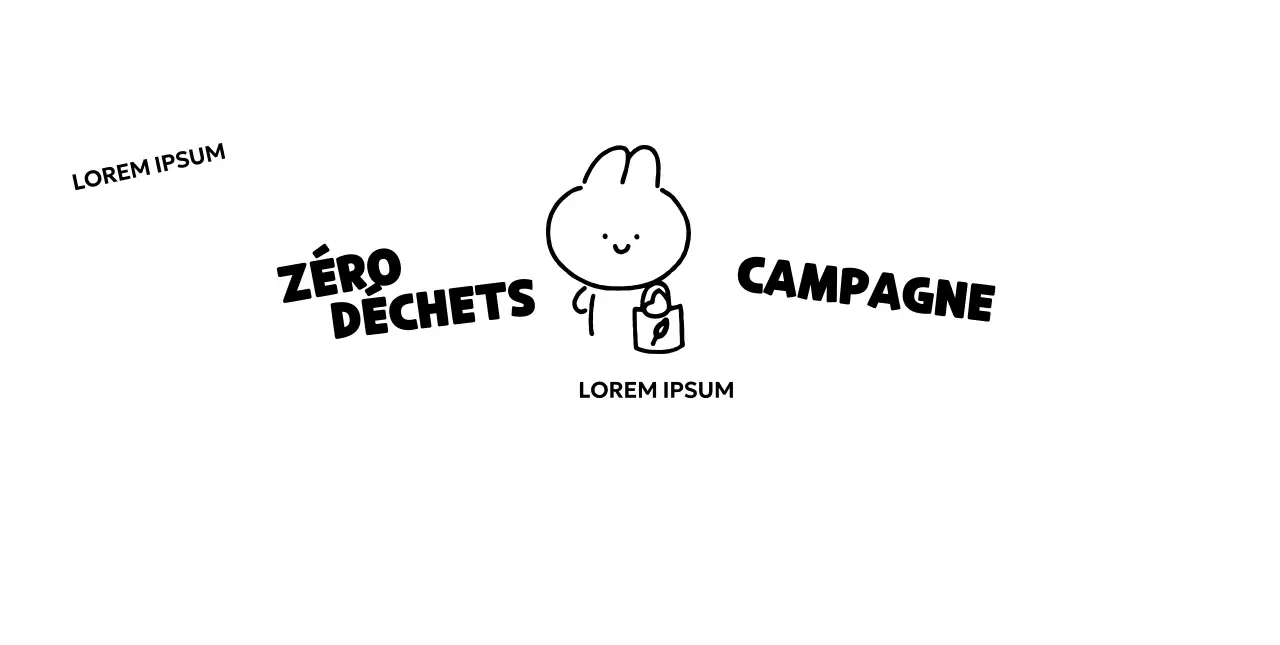 Campagne "zéro déchet" avec de jolies illustrations de lapins dessinées à la main
