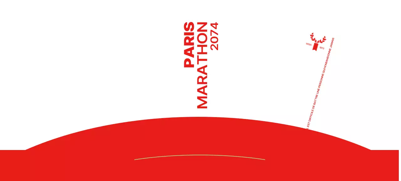 Conception marathonienne avec un lettrage net et des couleurs vives