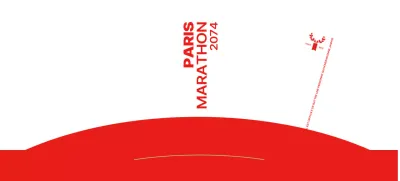 Conception marathonienne avec un lettrage net et des couleurs vives