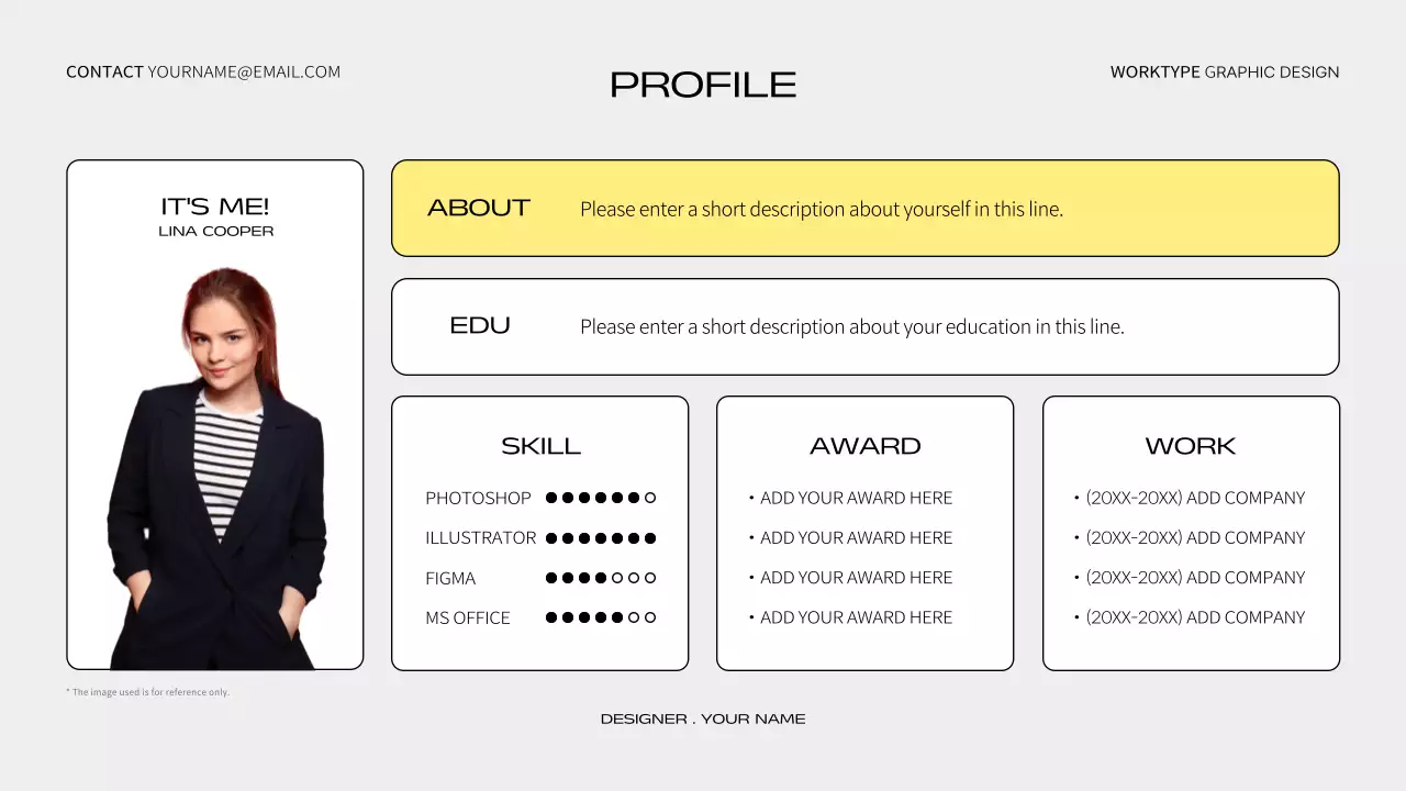 옐로우 모던 디자인 포트폴리오 프레젠테이션