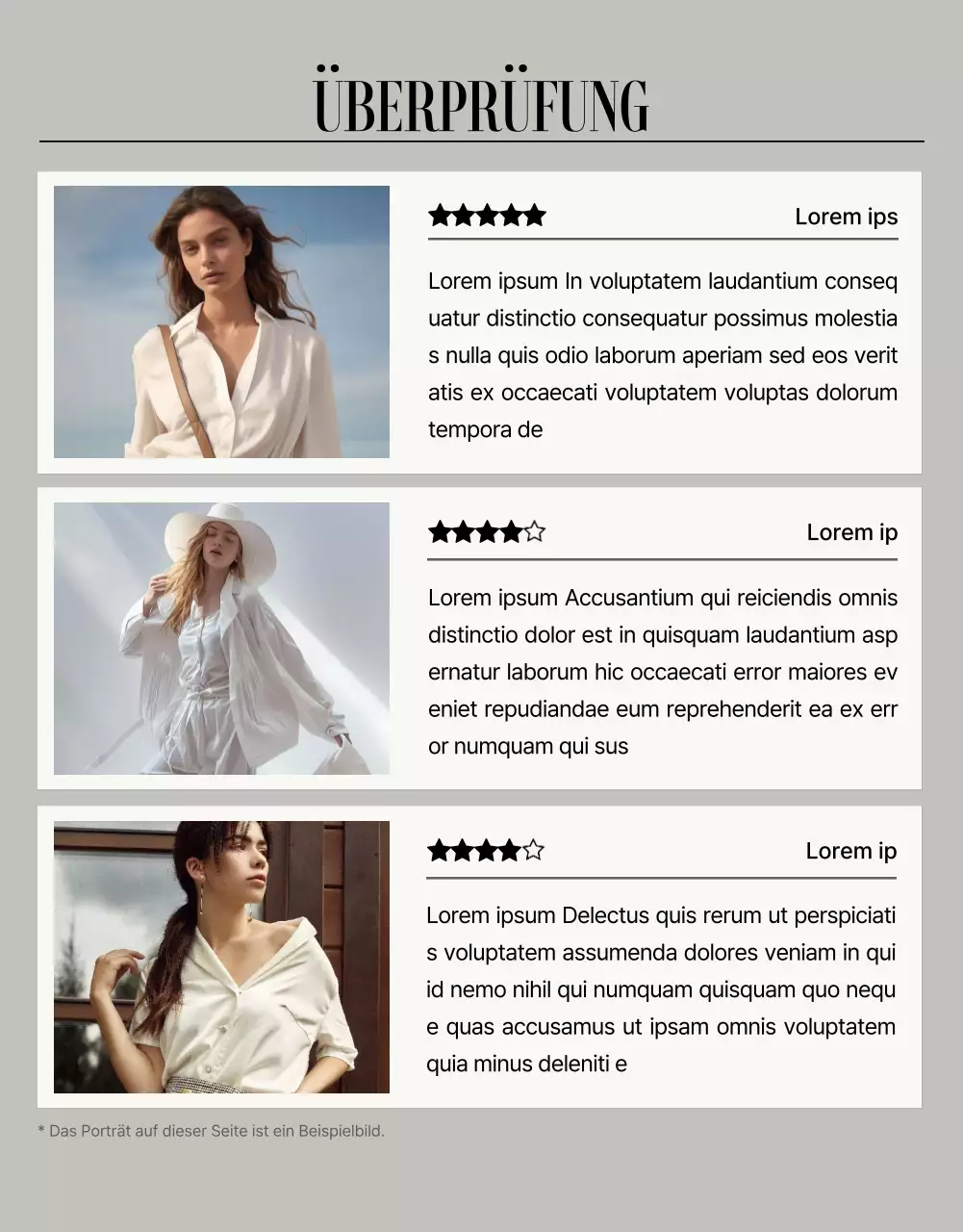 Moderne Mode Detailseite Anzeige in beige