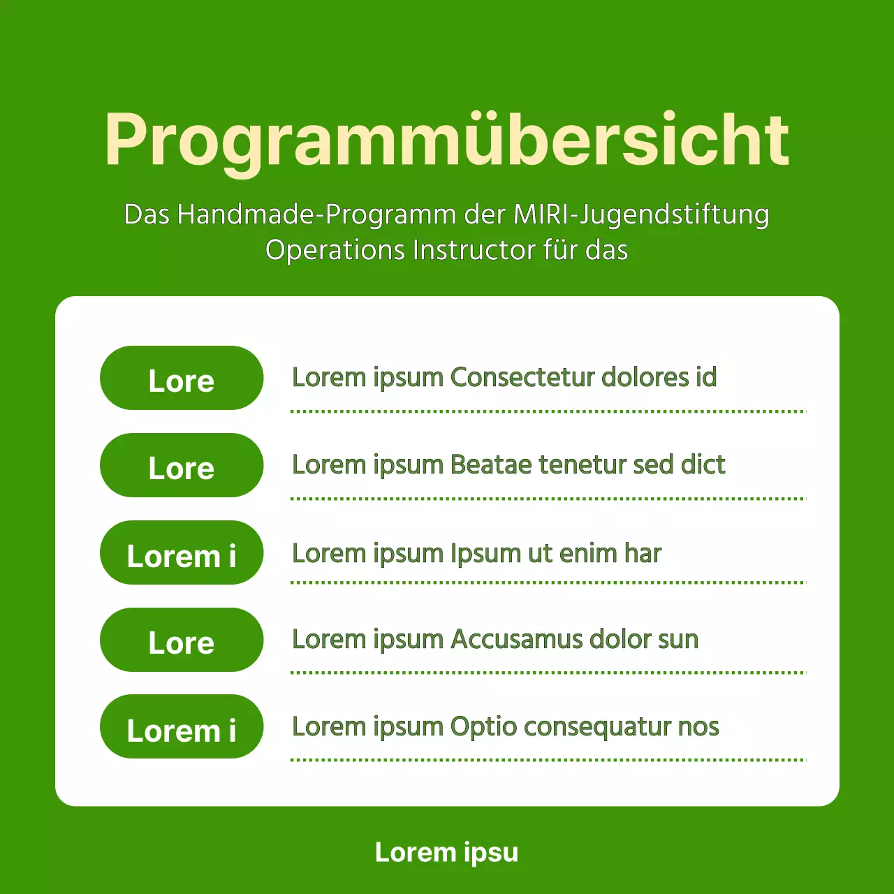 Ein einfaches, lindgrünes Programm, um für Tutoren zu werben