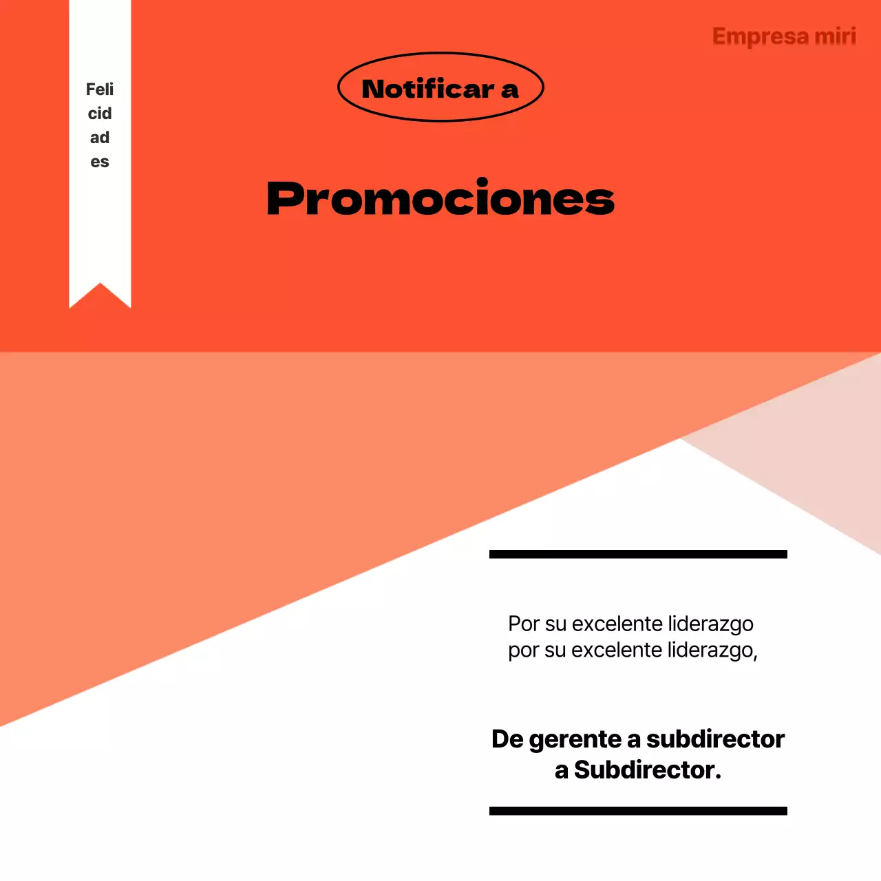 Una sencilla guía naranja y negra para los anuncios internos de RRHH