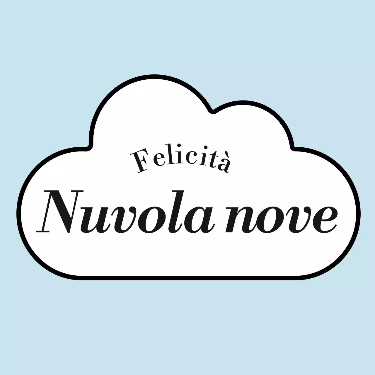 Merchandising da caffè con illustrazioni di nuvole arrotondate e font serif