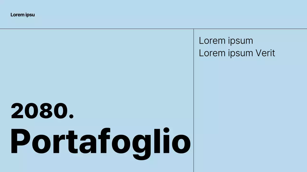 Un semplice portfolio per persone in cerca di lavoro, in bianco e azzurro.