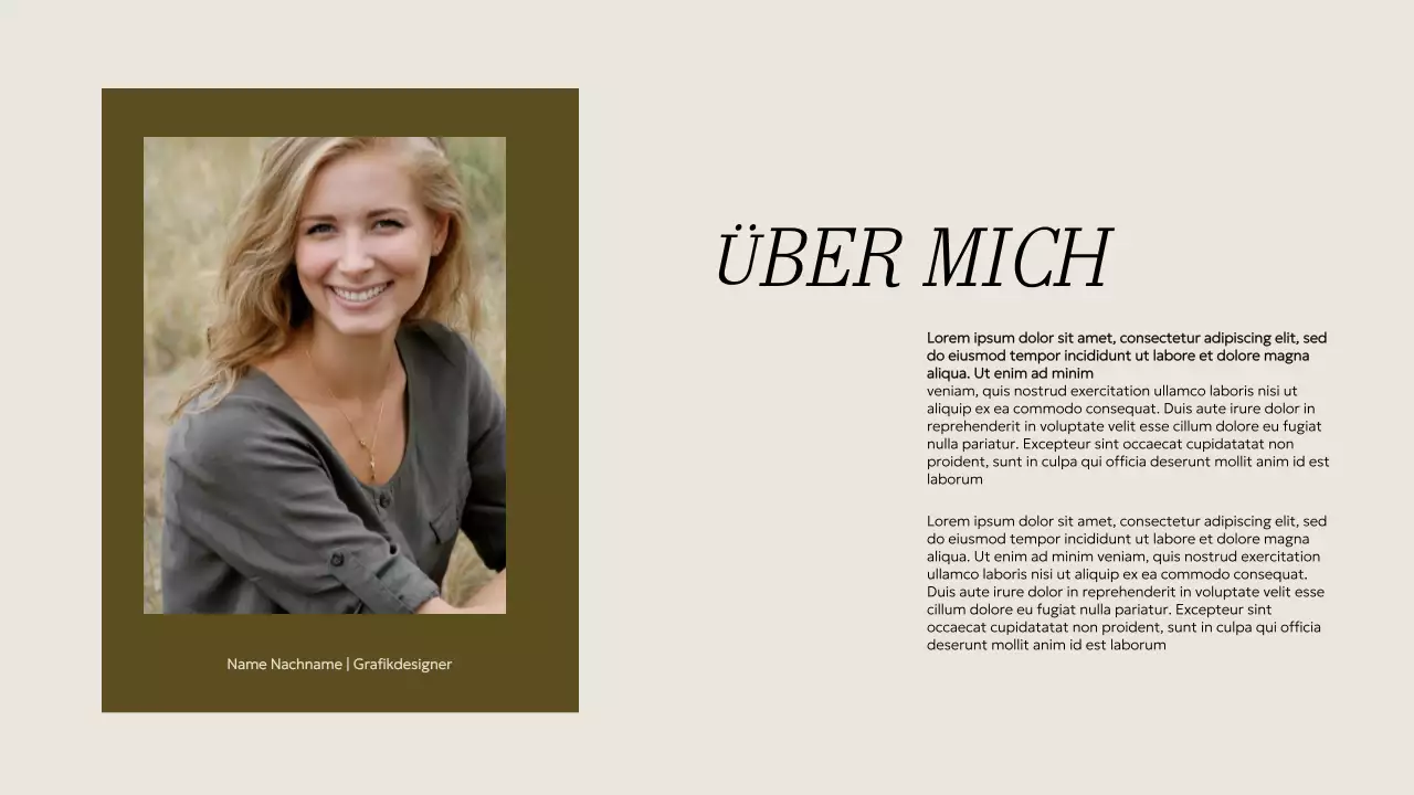 Beige und Khaki Minimalistisches Kreativ-Portfolio Material