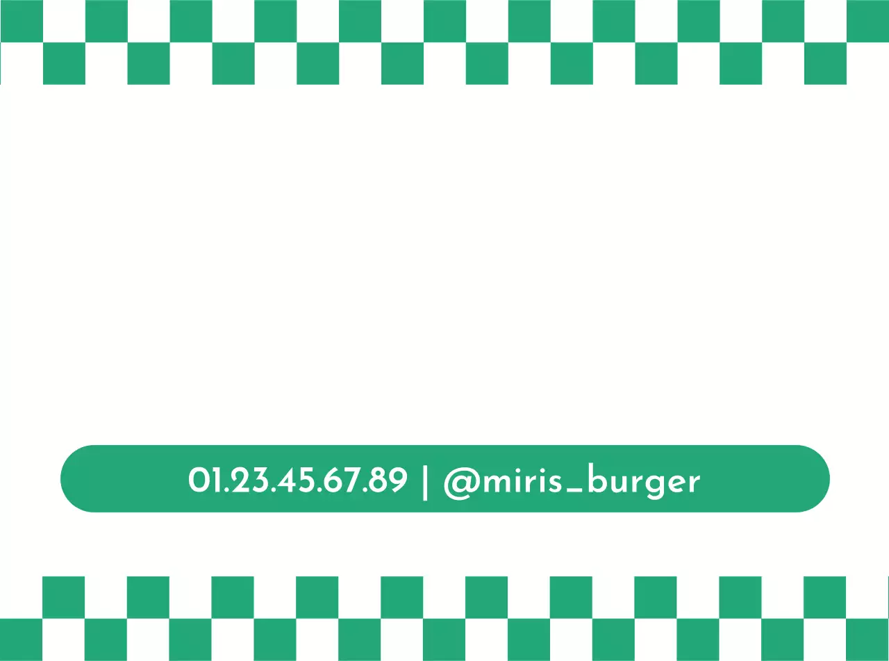 Faites la promotion de votre hamburger à carreaux verts et rouges