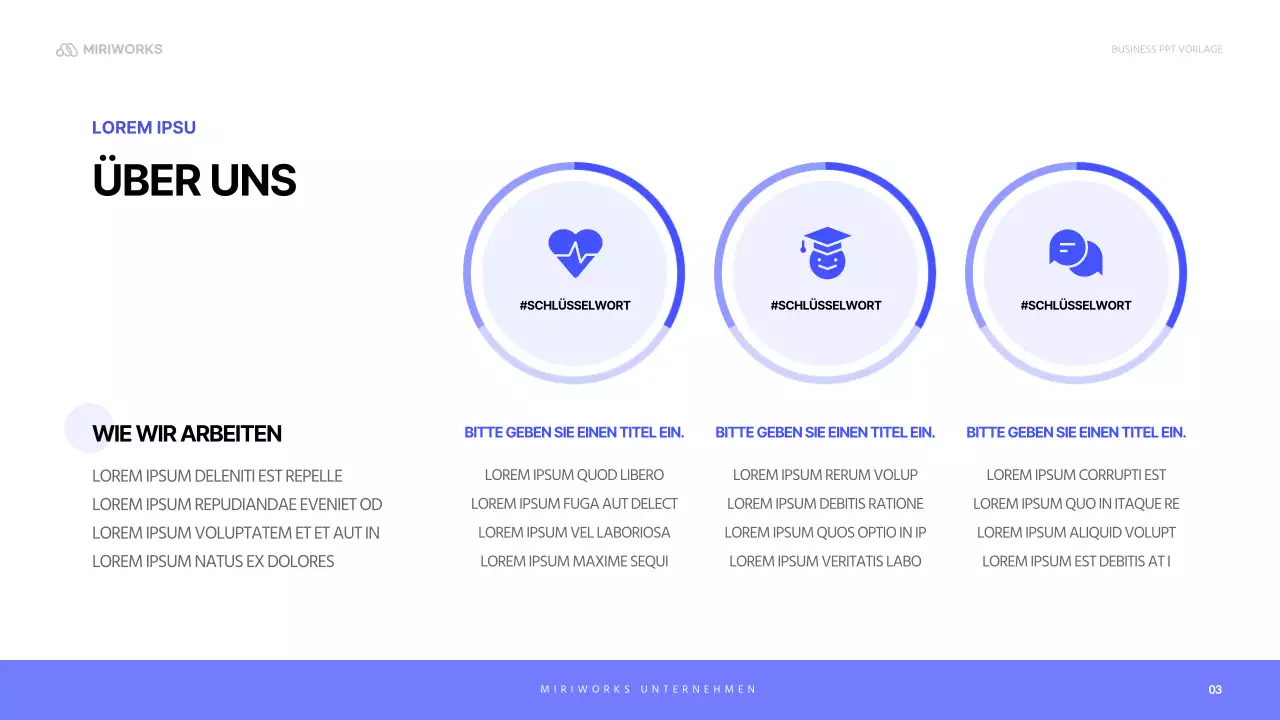 Ein einfaches blaues und lilafarbenes Anschreiben für ein Unternehmen