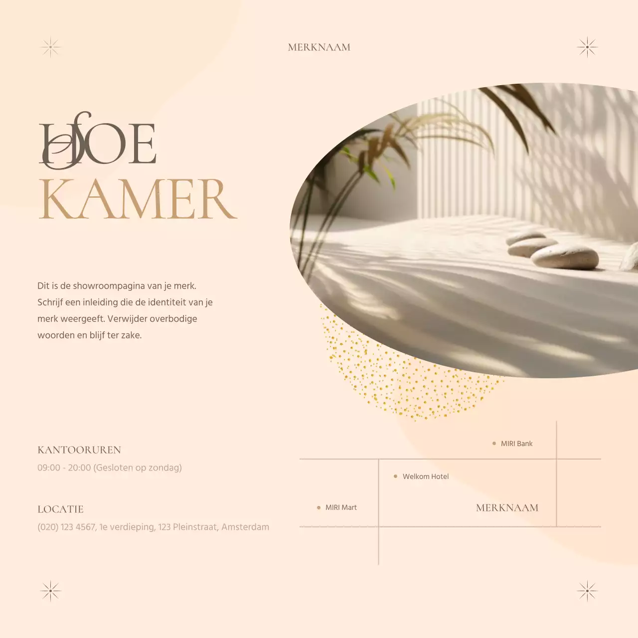 Een klassieke advertentie van een rekwisietenmerk in beige en bruin