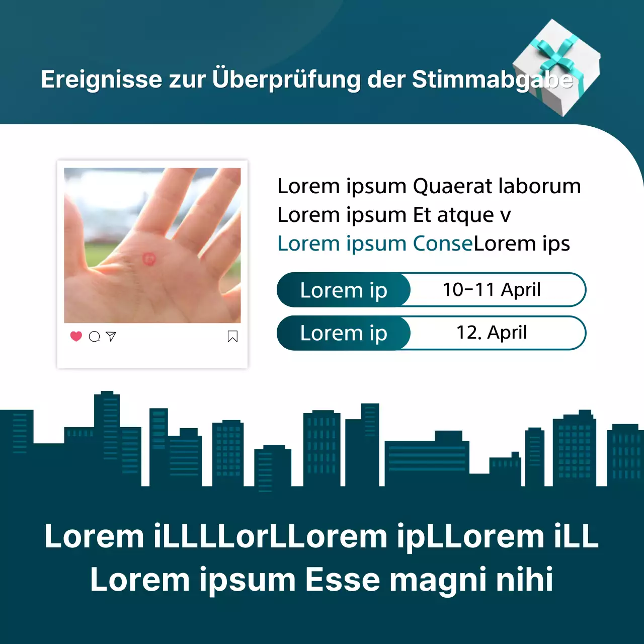 Ein Leitfaden zu den Wahlversprechen der Kandidaten, hervorgehoben in Minze und Marineblau