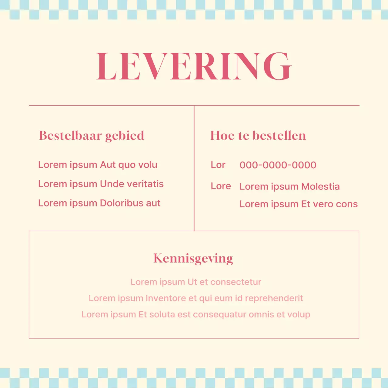 Promoot een eenvoudig café lentemenu in roze