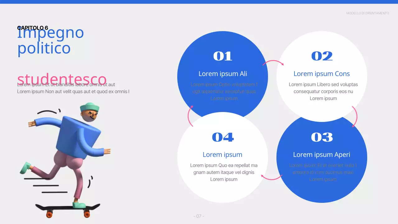 Un semplice rapporto di orientamento universitario blu e rosa per i nuovi studenti