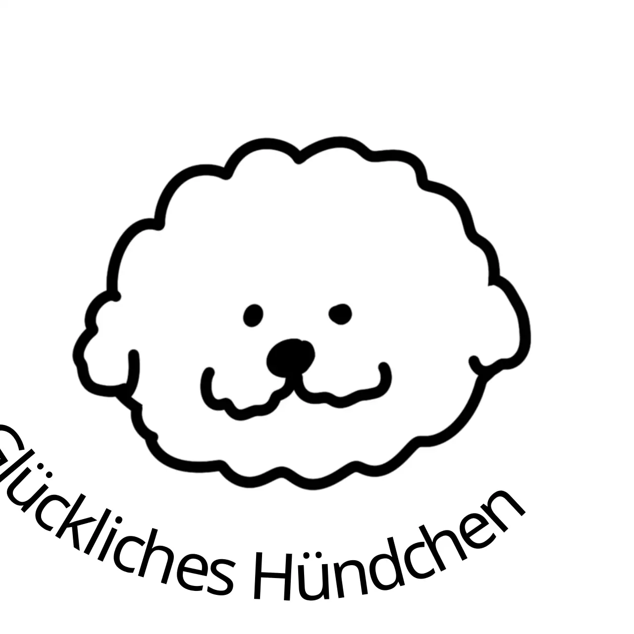 Netter Welpe Zeichnung Konzept Waren in schwarz