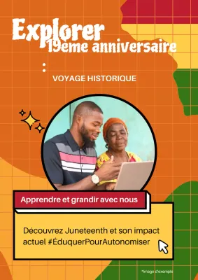 Campagne du dix-huitième événement en géométries orange et vertes