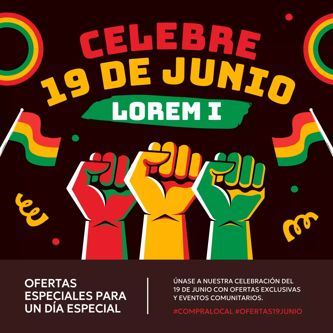 Promueva una atrevida venta de Nochevieja en marrones y amarillos