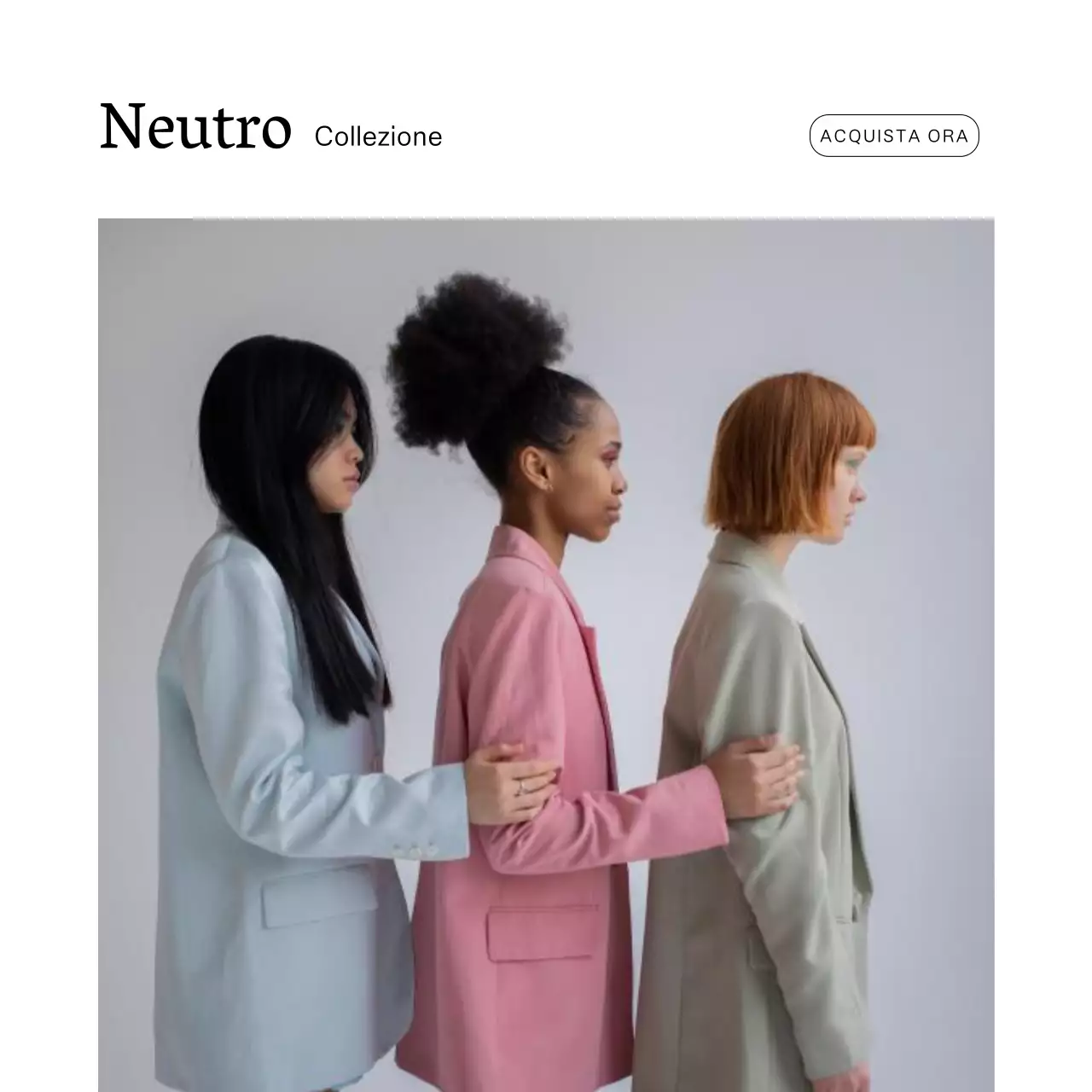 Campagna della collezione moda Basic nera e grigia