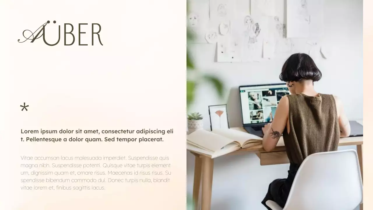 Elegante kreative Designmappe in Beige und Khaki