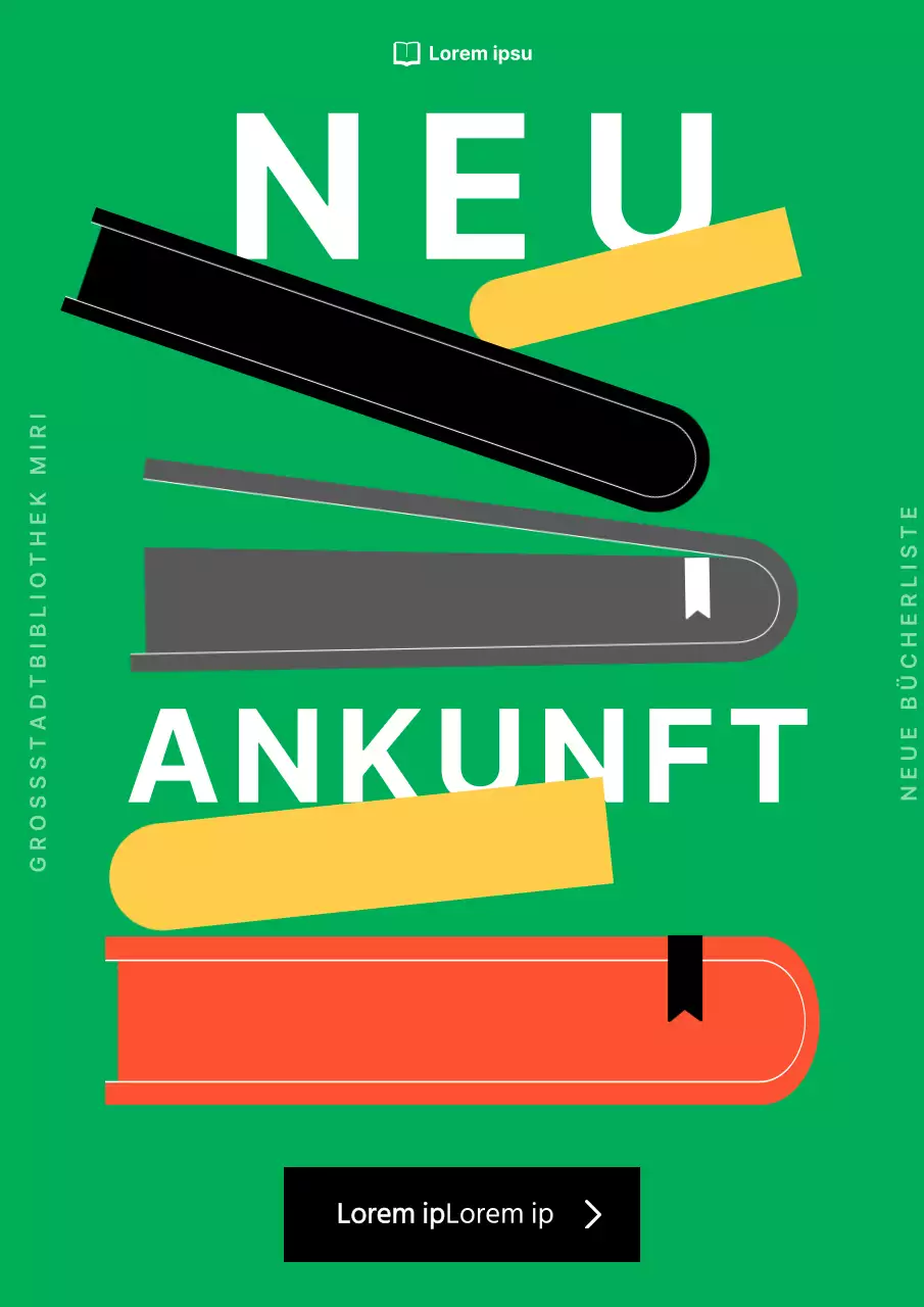 Moderne grüne und weiße Buchankündigung