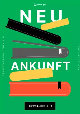 Moderne grüne und weiße Buchankündigung