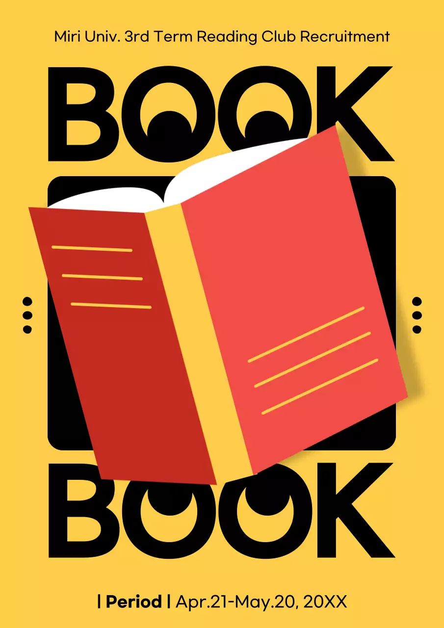 Yellow Trendy Book Recruitment Poster