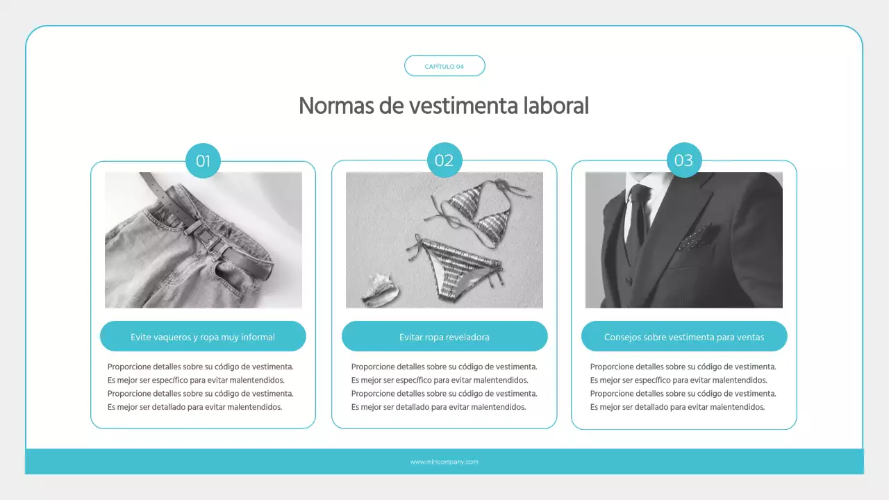 Material de formación minimalista para nuevos empleados en azul claro y gris