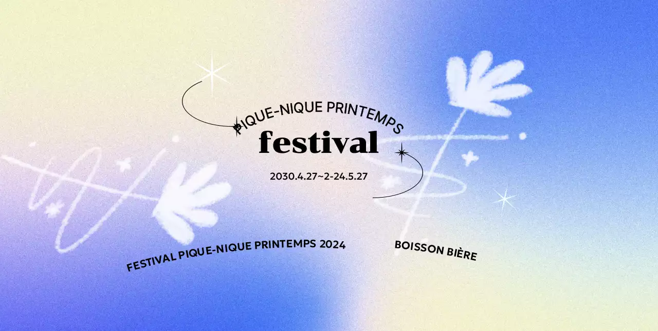 Un concept de festival coloré avec un fond dégradé coloré, des fleurs peintes à la main et des paillettes.