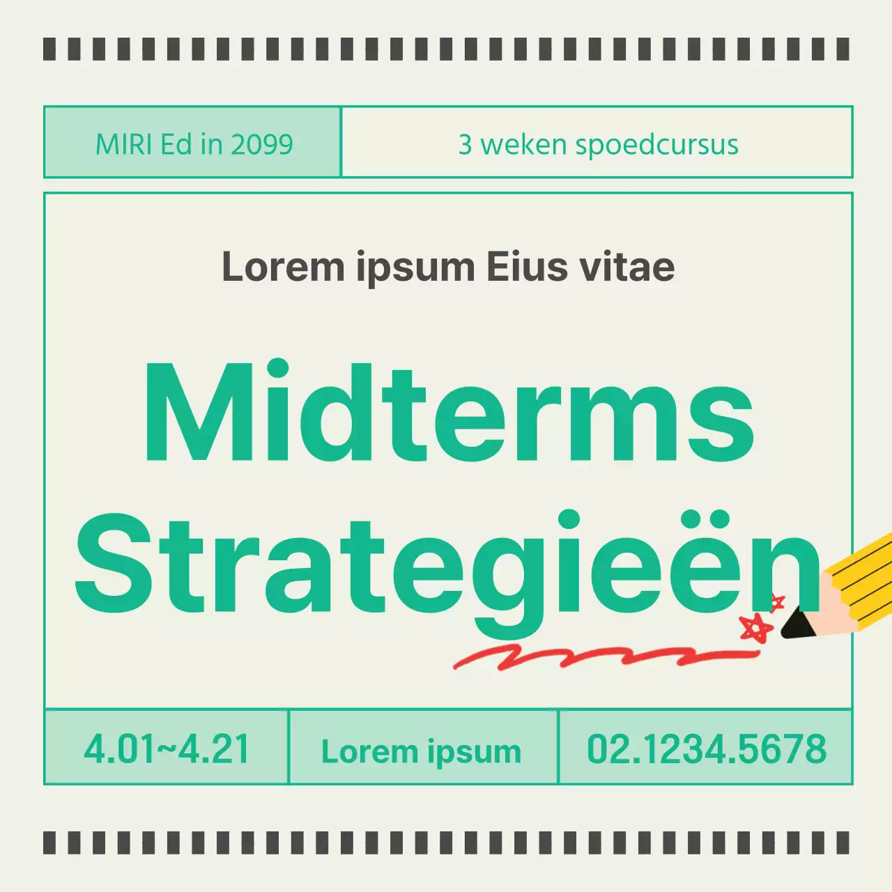 Een minimalistisch schoolprogramma promoten met een gele achtergrond