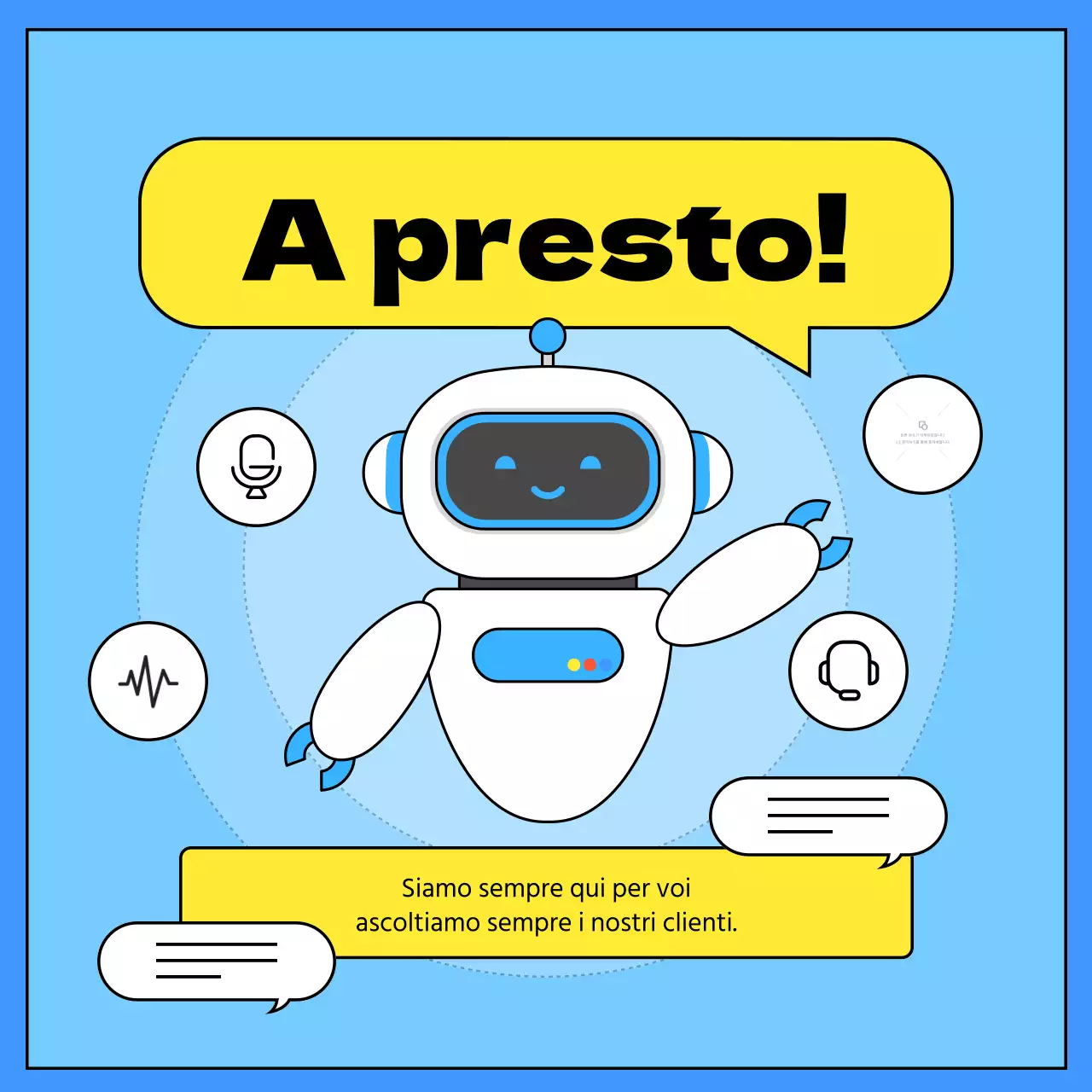 Come utilizzare una semplice guida al servizio clienti con chatbot giallo e blu