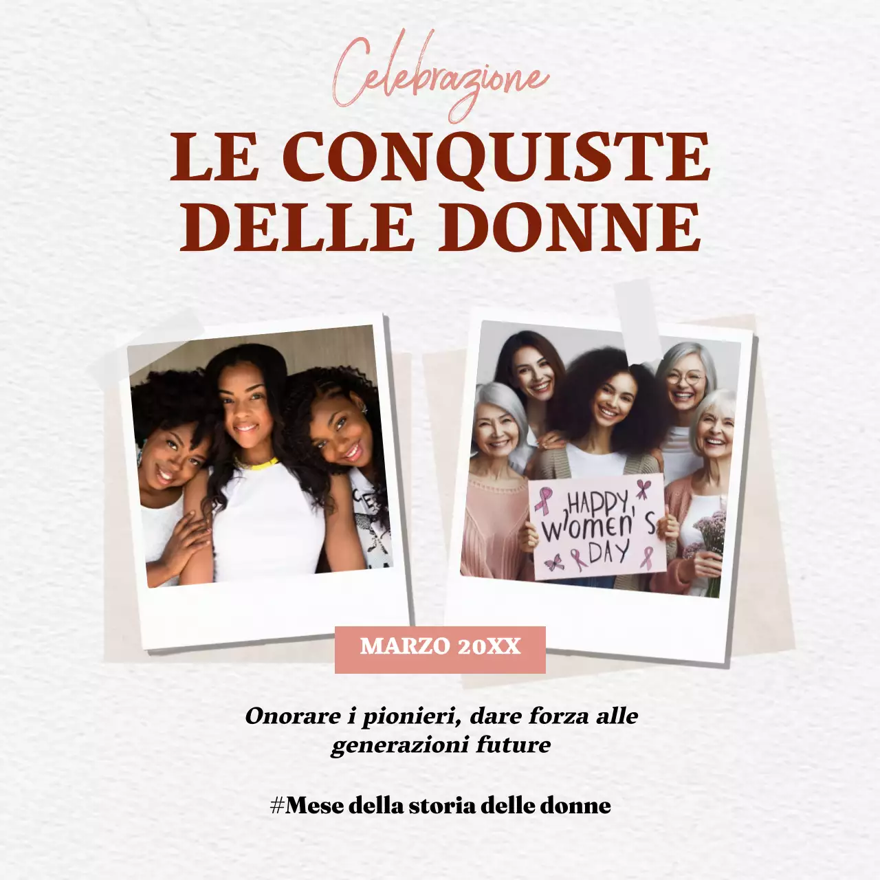 White Vintage Scrapbook Campagna per il Mese della Storia della Donna